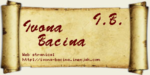 Ivona Baćina vizit kartica